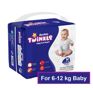 Savlon Twinkle Baby Pant Diaper Medium 24 pcs (6-12 kg)